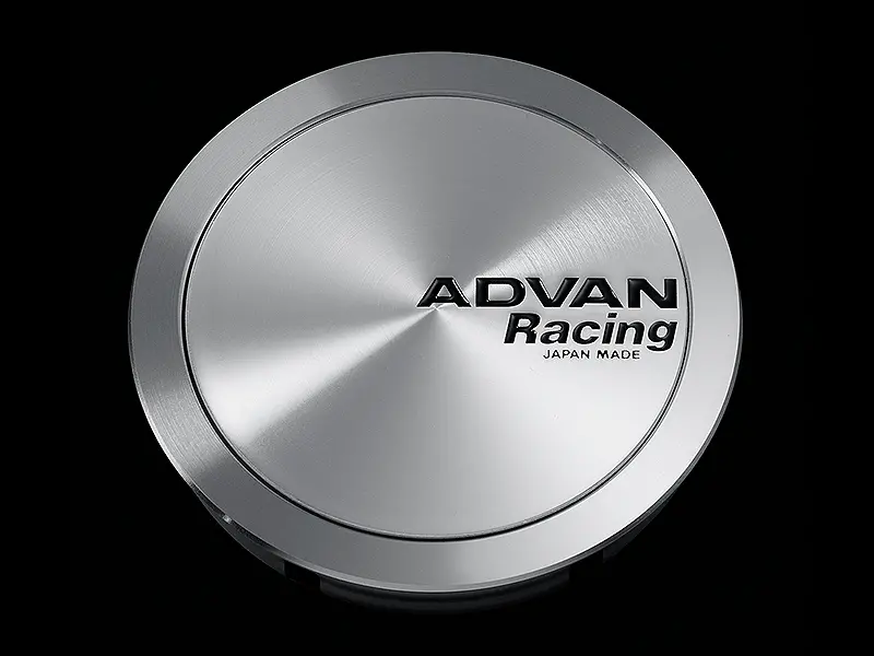 Advan 63Mm Full Flat Centercap - Platinum Silver W/ Black Letters 1