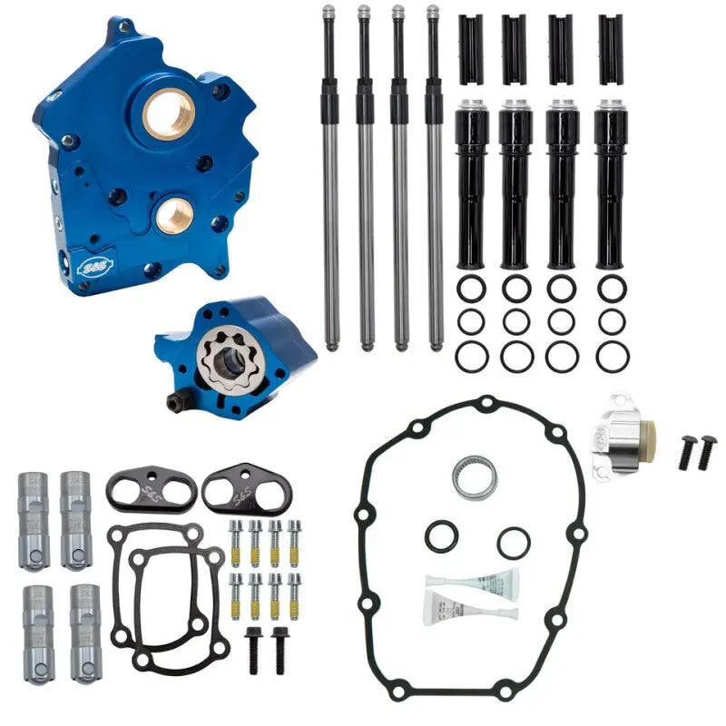 S&S Cycle 2017+ M8 Oil Cooled Models Cam Chest Kit W/O Cam - Blk Pr Tubes & Chain Tens Incl. Vvt 1