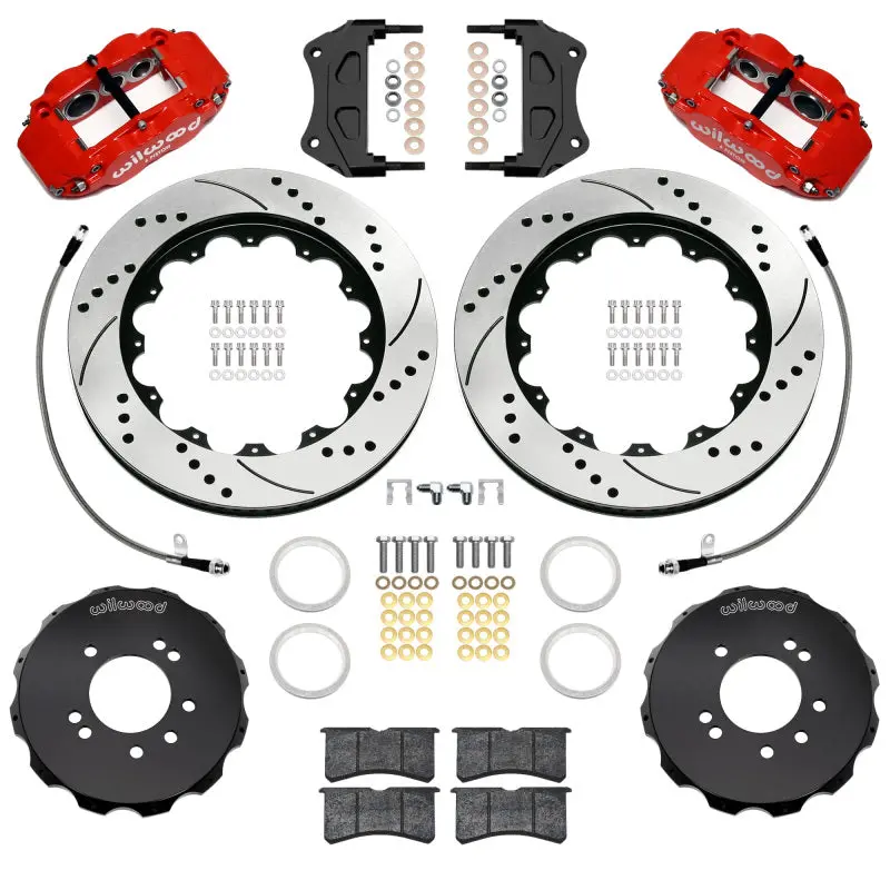 Wilwood 89-98 Nissan 240Sx/89-94 Skyline/90-96 300Zx Superlite 6R Front Bbk W/ 14In D/S Rotors - Red 1