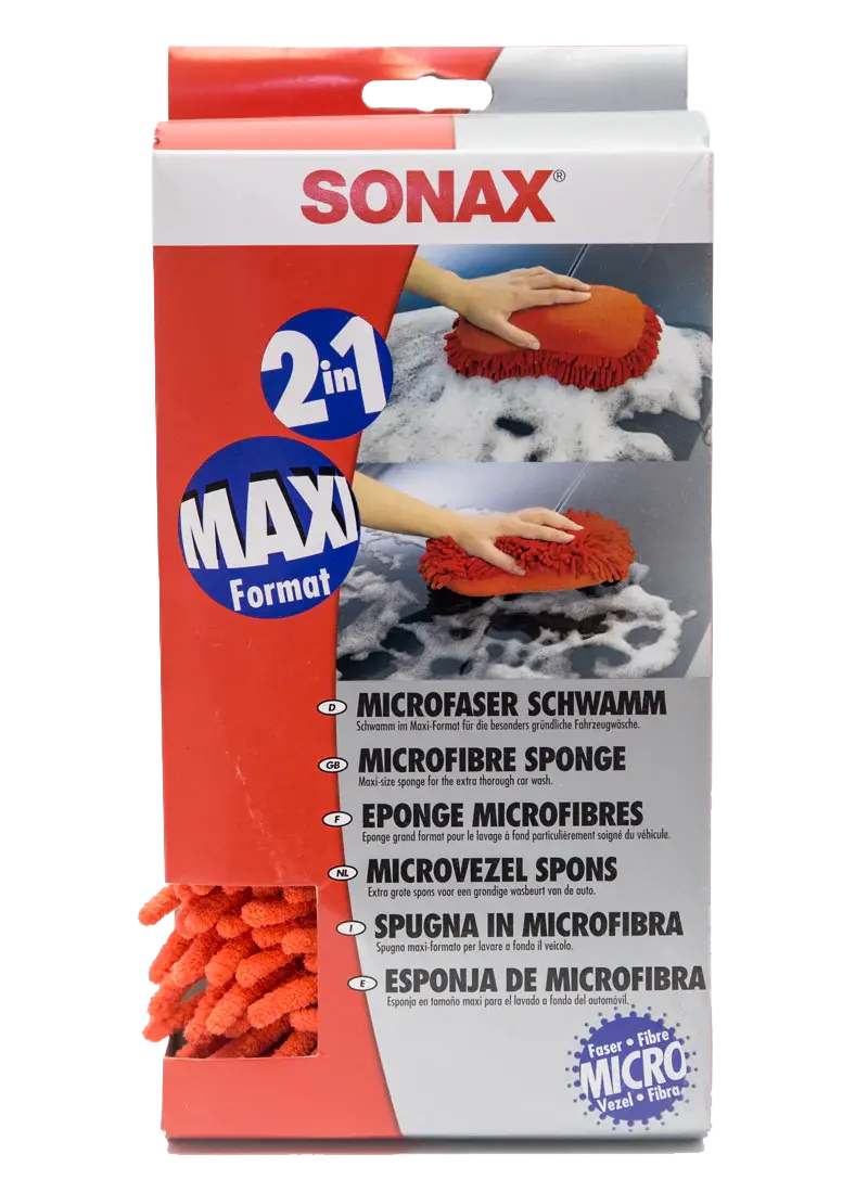 Sonax Microfibre Car Wash Sponge - Red 1