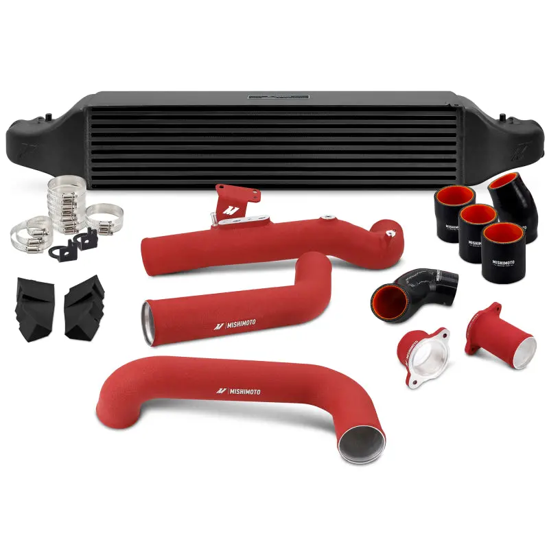 Mishimoto 2022+ Honda Civic 1.5T Intercooler Kit - Black Intercooler - Red Pipes 1