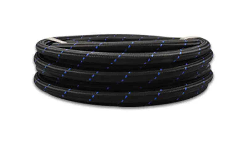 Vibrant -10 An Two-Tone Black/Blue Nylon Braided Flex Hose (5 Foot Roll) 1