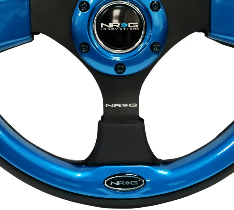 Nrg Reinforced Steering Wheel (320Mm) Blk W/Blue Trim 1