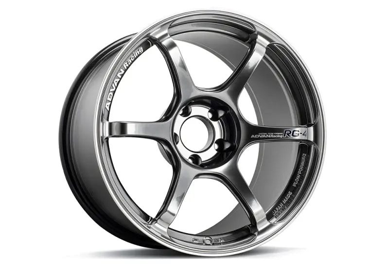 Advan Rg-4 18X9.5 +12 5X114.3 Racing Hyper Black & Ring Wheel 1