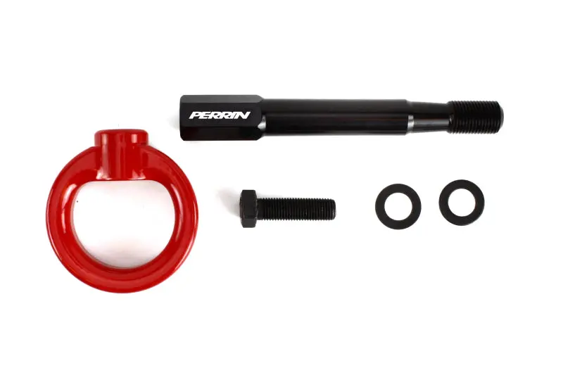 Perrin Tow Hook Kit (Rear) - Red - 8-14 Subaru Wrx/Sti Hatchback 1