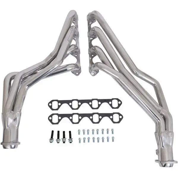 Bbk Ford Mustang 5.0 1-5/8 Long Tube Exhaust Headers Automatic Trans Polished Silver Ceramic 79-93 1