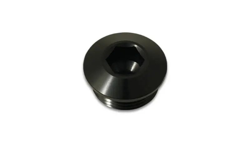 Vibrant Aluminum -16An Orb Slimline Port Plug W/O-Ring - Anodized Black 1