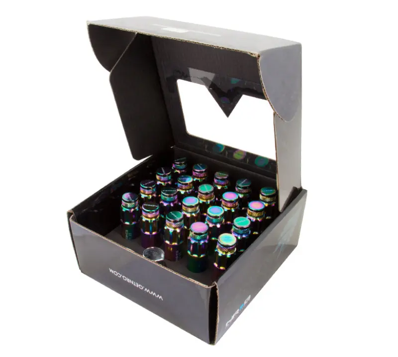 Nrg 700 Series M12 X 1.25 Steel Lug Nut W/Dust Cap Cover Set 21 Pc W/Locks & Lock Socket - Neochrome 1
