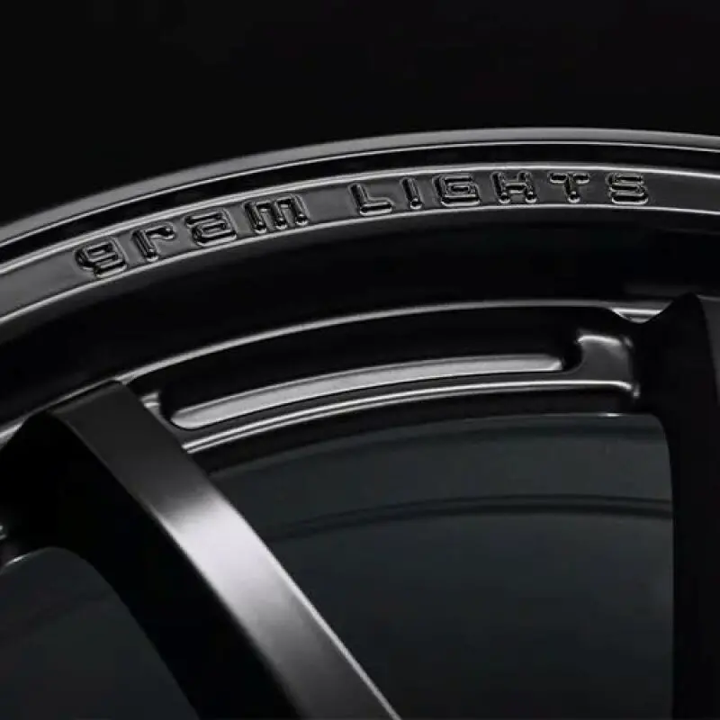 Gram Lights 57Nr Limited Ii 18X9.5 +45 5-100 Semigloss Black Wheel W/ Black Cap/Stickers/Air Valve 1