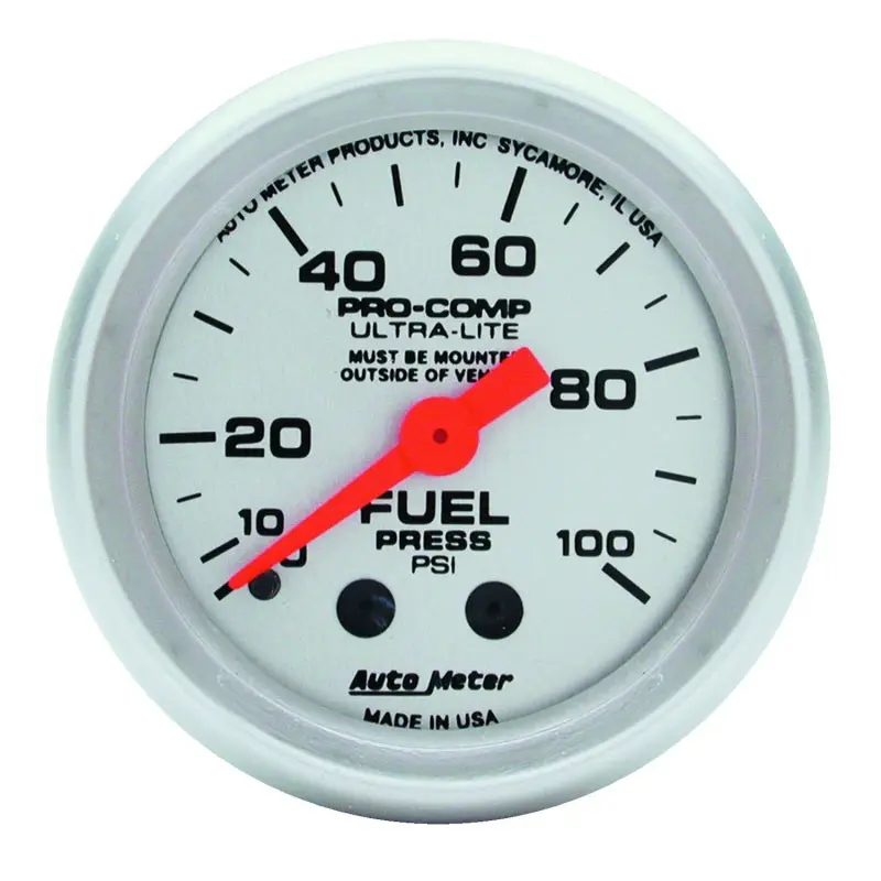 Autometer Ultra-Lite 52Mm 0-100 Psi Mechanical Fuel Pressure Gauge 1