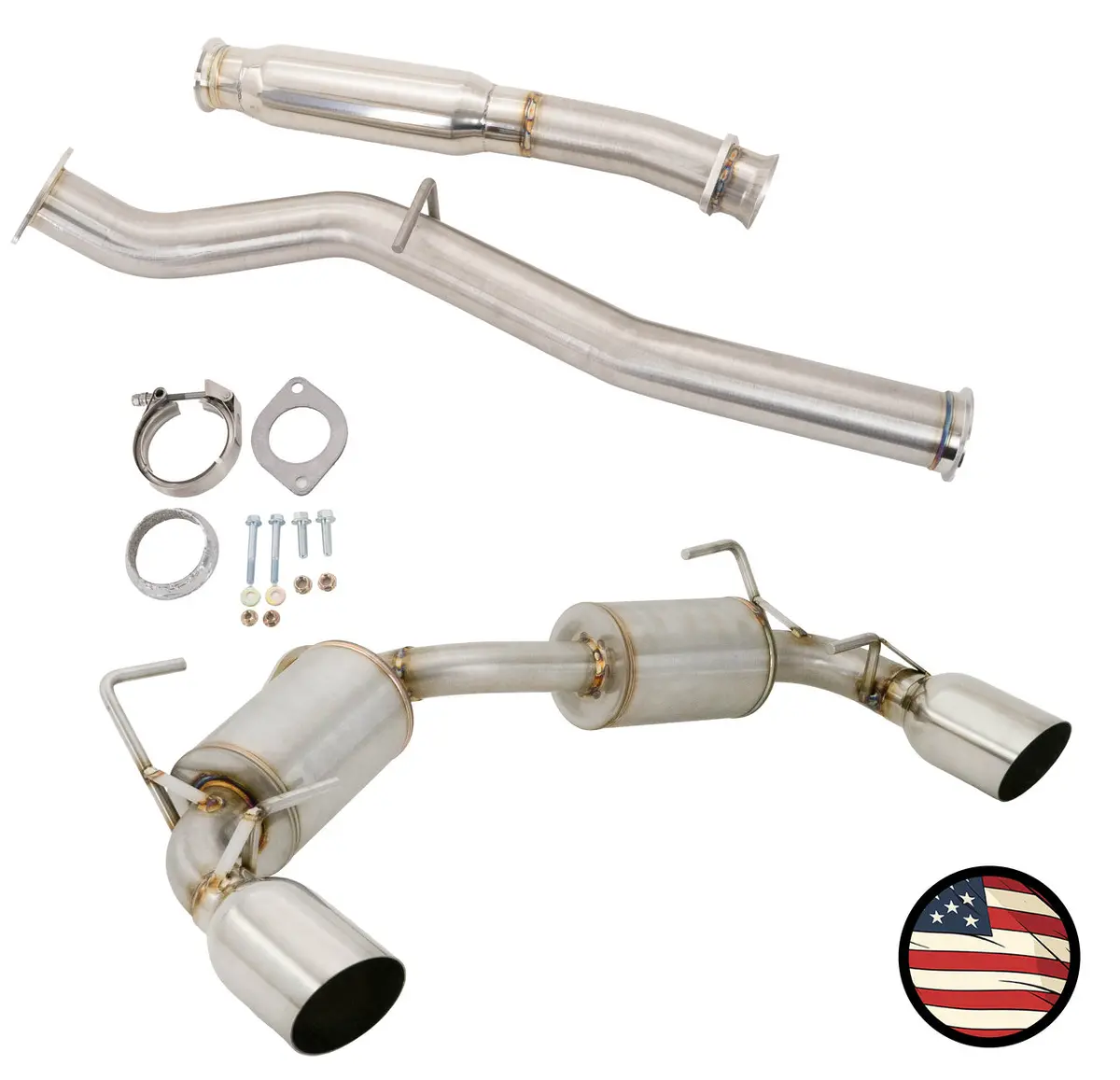 Nameless Catback Exhaust - 3" Primary Diameter - 5" Muffler - 4" Single Wall Tips -  2022+ Subaru Brz / Toyota Gr86 1