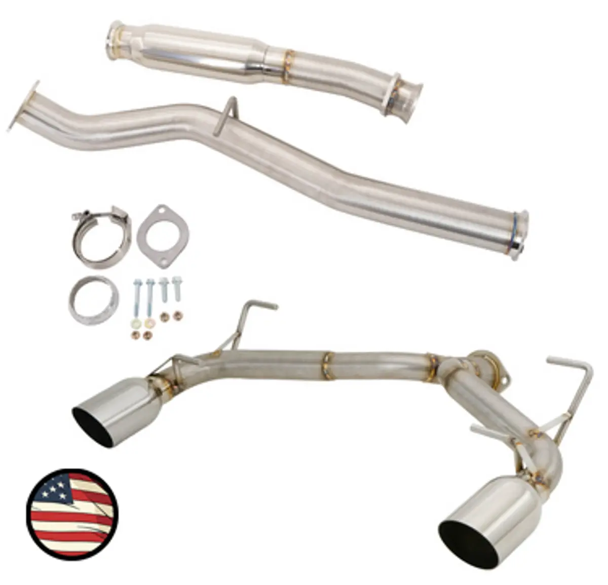 Nameless Catback Exhaust - 3" Primary Diameter - Muffler Delete - 4" Single Wall Tips -  2022+ Subaru Brz / Toyota Gr86 1