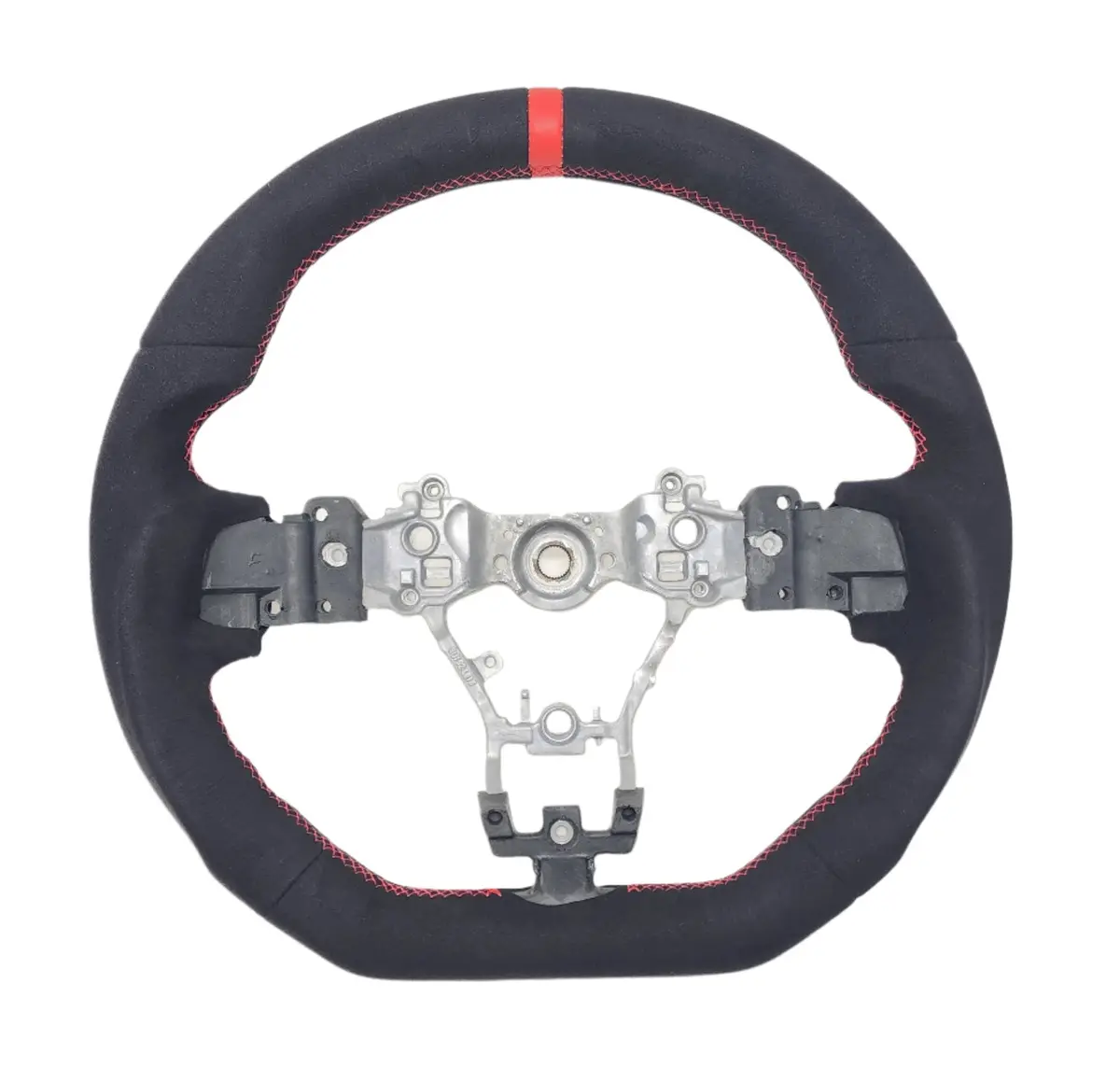 Ssc Full Black Alcantara Steering Wheel With Red Stitching  - 2015-2021 Wrx/Sti 1