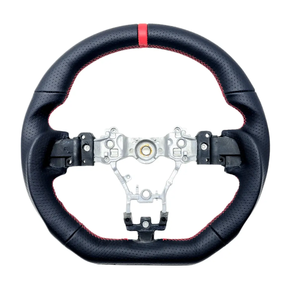 Ssc Perforated Black Leather Steering Wheel With Red Stitching  - 2015-2021 Wrx/Sti 1