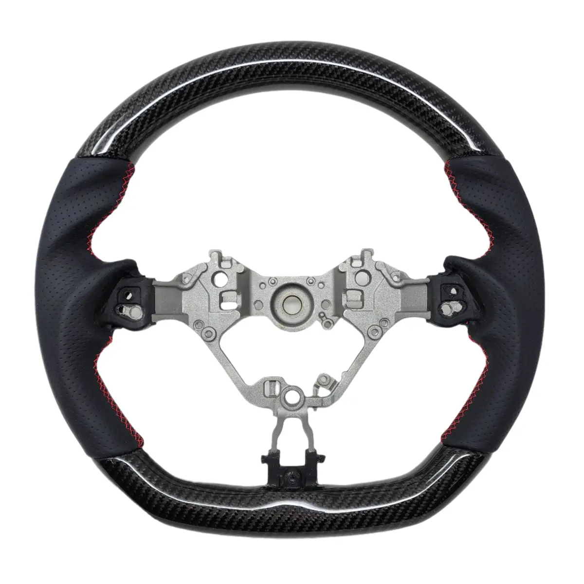 Ssc Black Leather/Carbon Fiber Steering Wheel With Red Stitching  - 17-21 Brz, 2022+ Brz 1