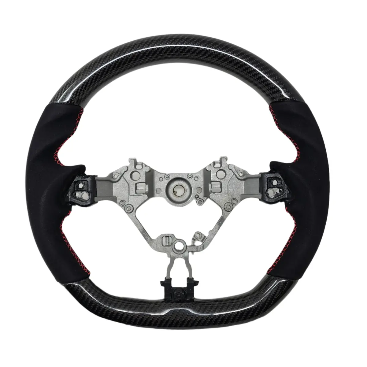 Ssc Black Alcantara/Carbon Fiber Steering Wheel With Red Stitching  - 17-21 Brz, 2022+ Brz 1