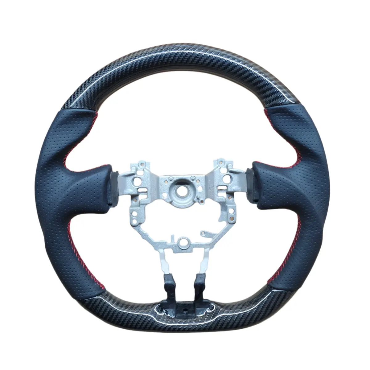 Ssc Black Leather/Carbon Fiber Steering Wheel With Red Stitching  - 13-16 Brz 1