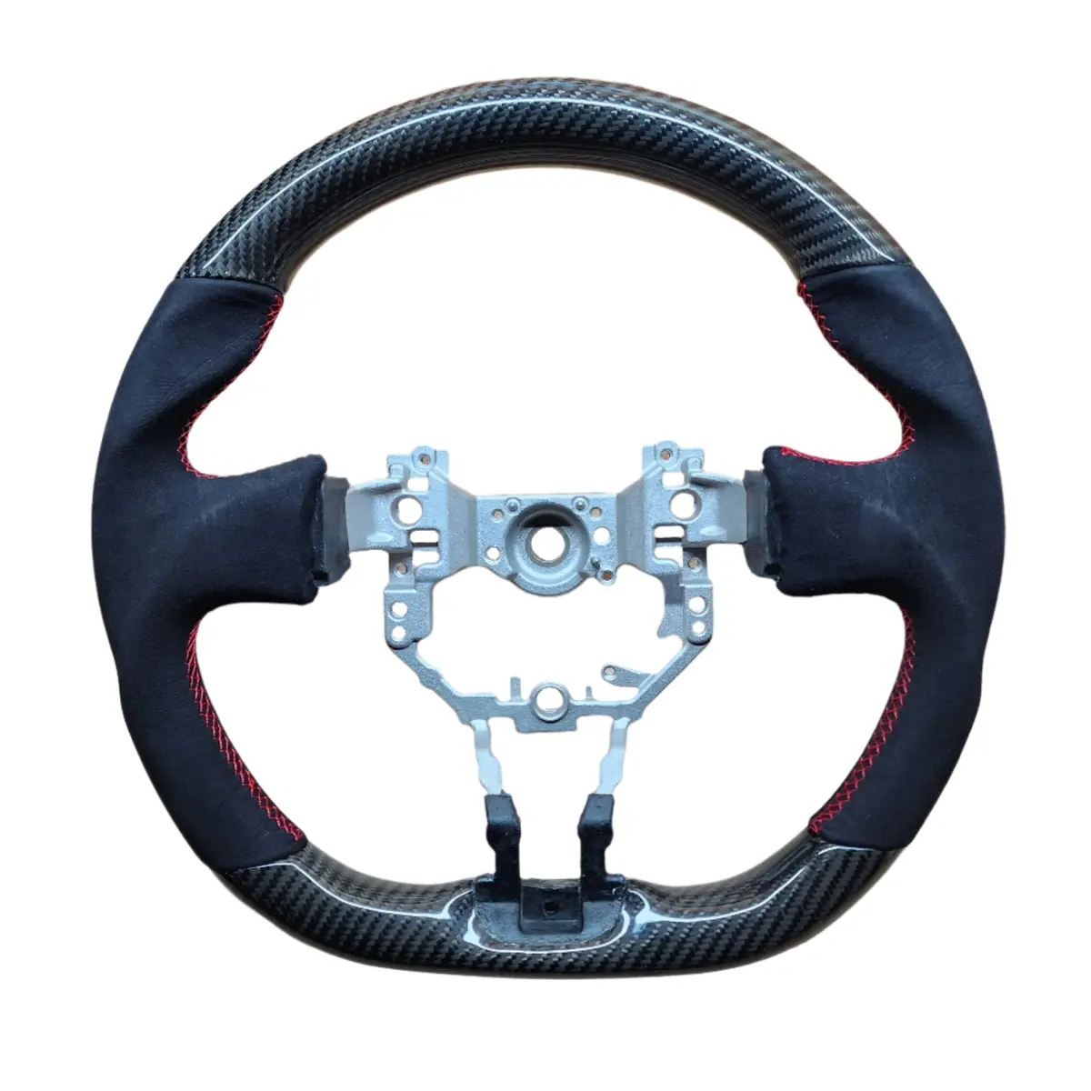 Ssc Black Alcantara/Carbon Fiber Steering Wheel With Red Stitching  - 13-16 Brz 1