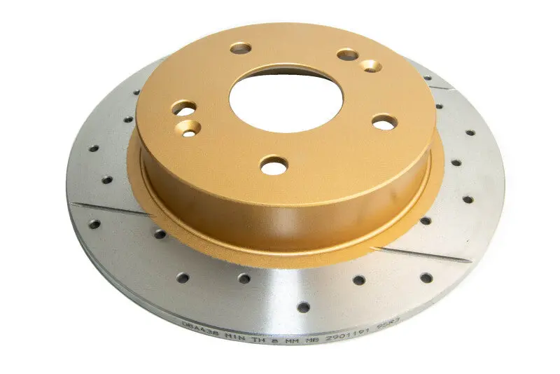 Dba 06-15 Acura Csx Rear Street Series Drilled & Slotted Rotor W/Gold Hat 1