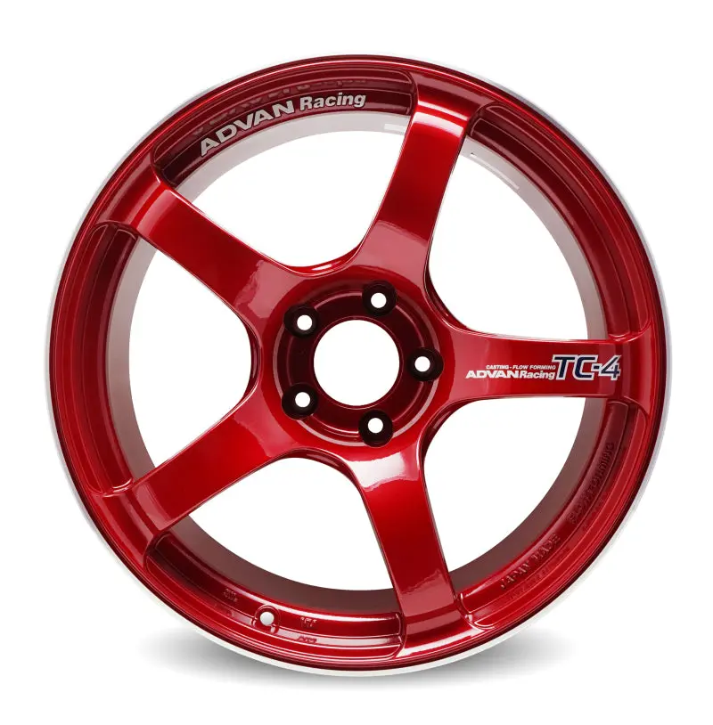 Advan Tc4 18X8.5 +45 5X114.3 Racing Candy Red & Ring Wheel 1