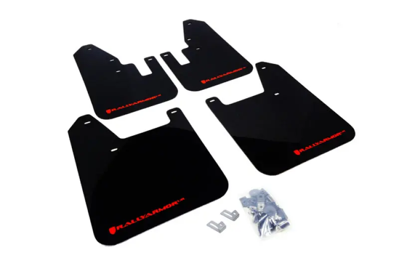 Rally Armor 1998-2002 Subaru Forester Ur Black Mud Flap W/ Red Logo 1