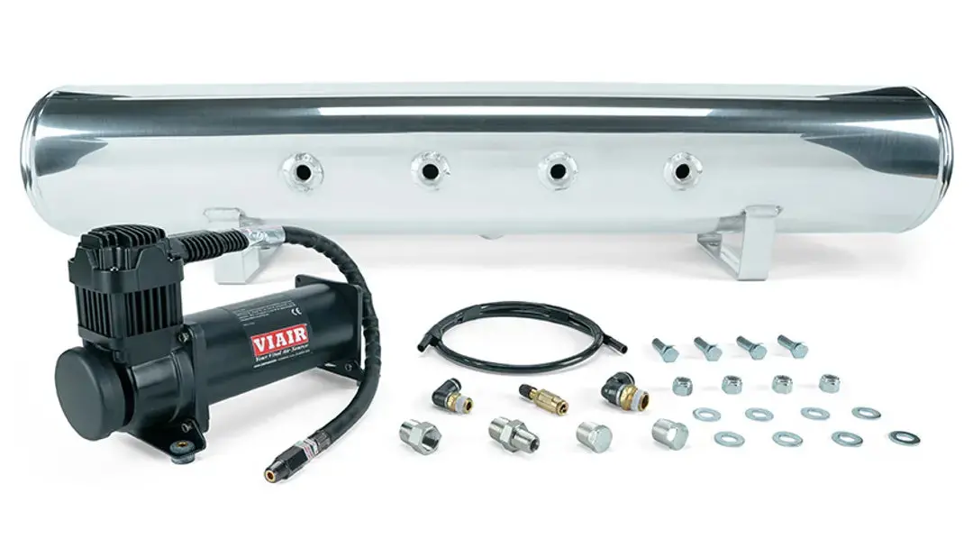 Air Lift 5 Gal. Polished Tank W/ Viair 444B Blk Compressor (Incl. Fittings & Mounting Hardware) 1
