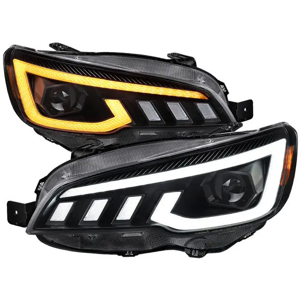 Spec-D Projector Headlights Sequential Led Switchback Drl - 15-21 Wrx/Sti W/ Halogen Headlight 1