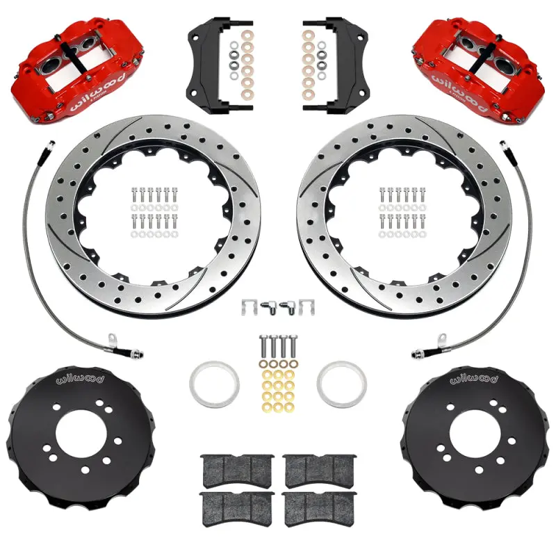 Wilwood 95-98 Nissan Skyline Superlite 6R Front Bbk W/ 12.88In D/S Rotors & Flexlines - Red 1