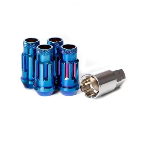 Wheel Mate Muteki Sr48 Open End Locking Lug Nut Set Of 4 - Burning Blue Neon 12X1.25 48Mm 1