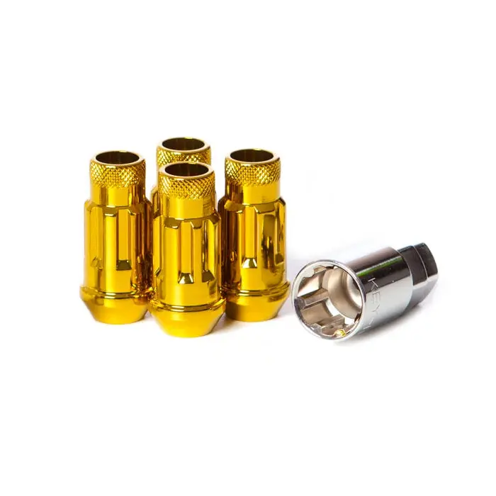 Wheel Mate Muteki Sr48 Open End Locking Lug Nut Set Of 4 - Gold Chrome 12X1.25 48Mm 1
