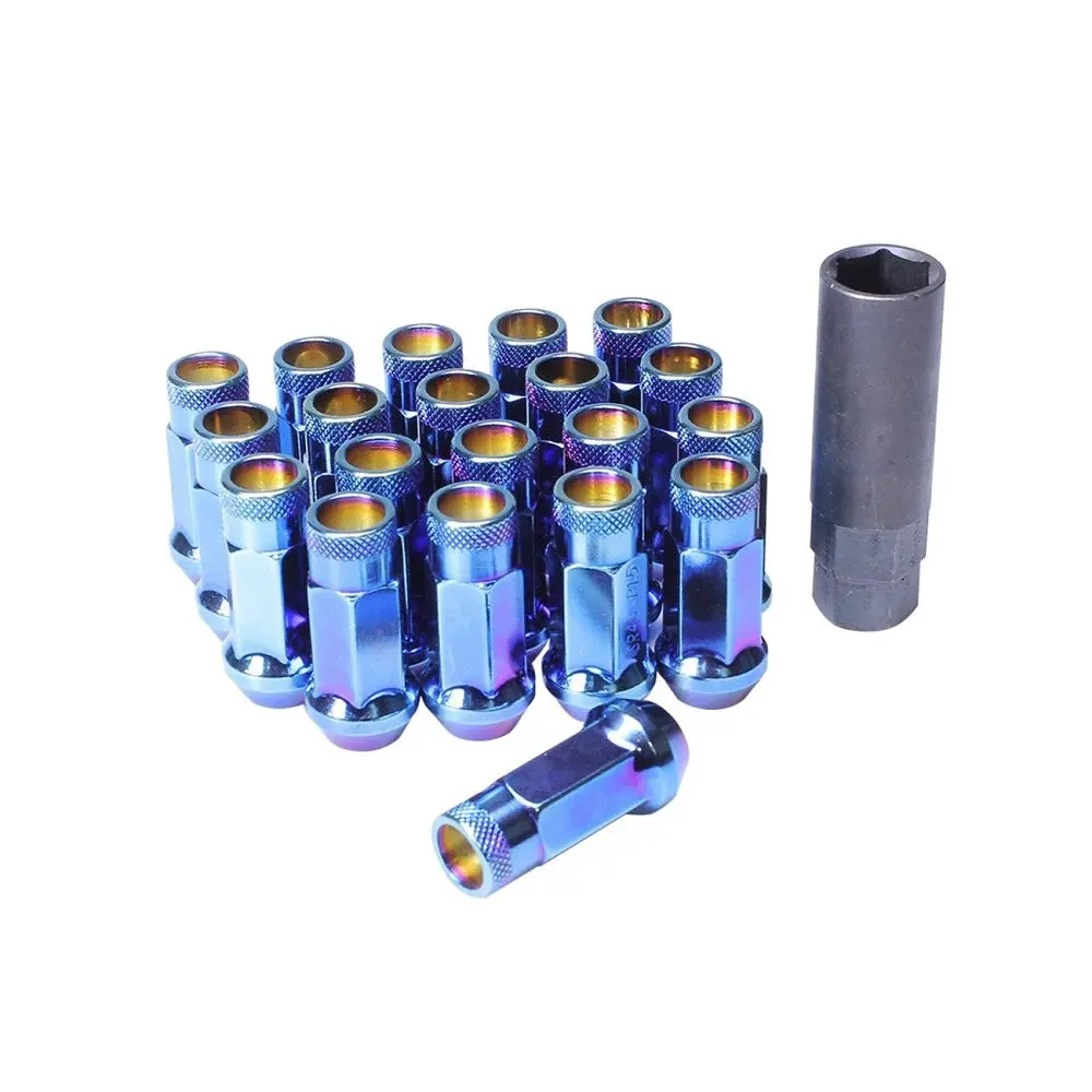 Wheel Mate Muteki Sr48 Open End Lug Nuts - Burning Blue Neon 12X1.25 48Mm 1