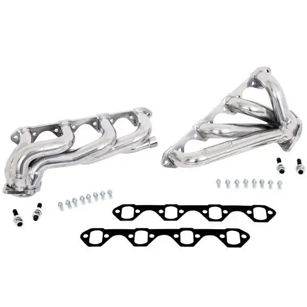 Bbk Ford F150 351 5.8 1-5/8 Shorty Exhaust Headers Polished Silver Ceramic 87-95 1