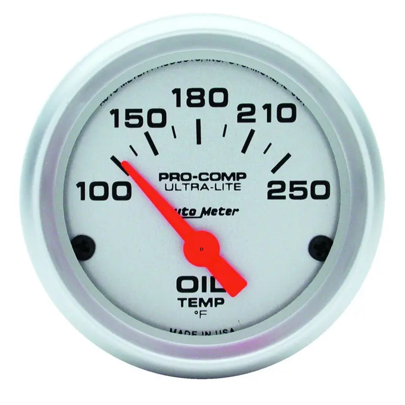 Autometer Ultra-Lite 52Mm 100-250 Deg F Electronic Oil Temperature Gauge 1