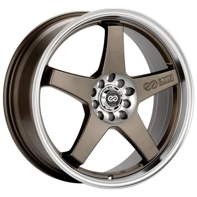 Enkei Ev5 17X7 4X100/114.3 38Mm Offset 72.6 Bore Diameter Matte Bronze W/ Machined Lip Wheel 1