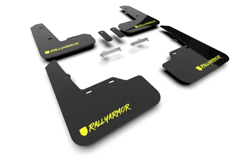 Rally Armor Black Ur Mud Flap W/ New Era Neon Yellow Logo - 2022+ Wrx 1
