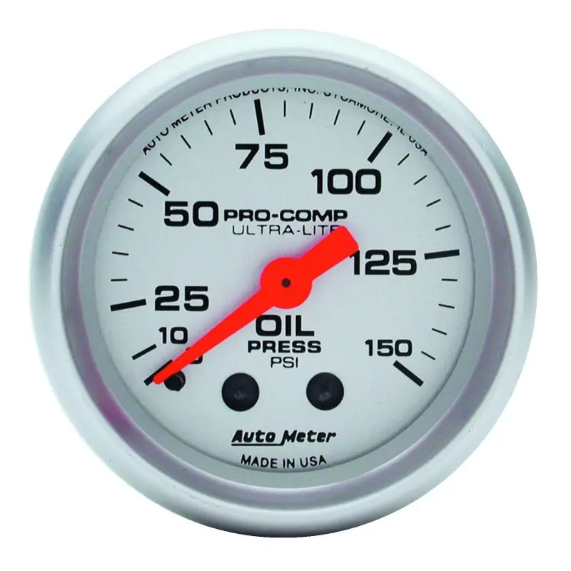 Autometer Ultra-Lite 52Mm 0-150 Psi Mechanical Oil Pressure Gauge 1