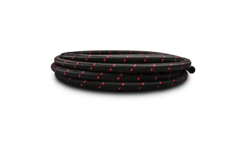 Vibrant -4 An Two-Tone Black/Red Nylon Braided Flex Hose (10 Foot Roll) 1