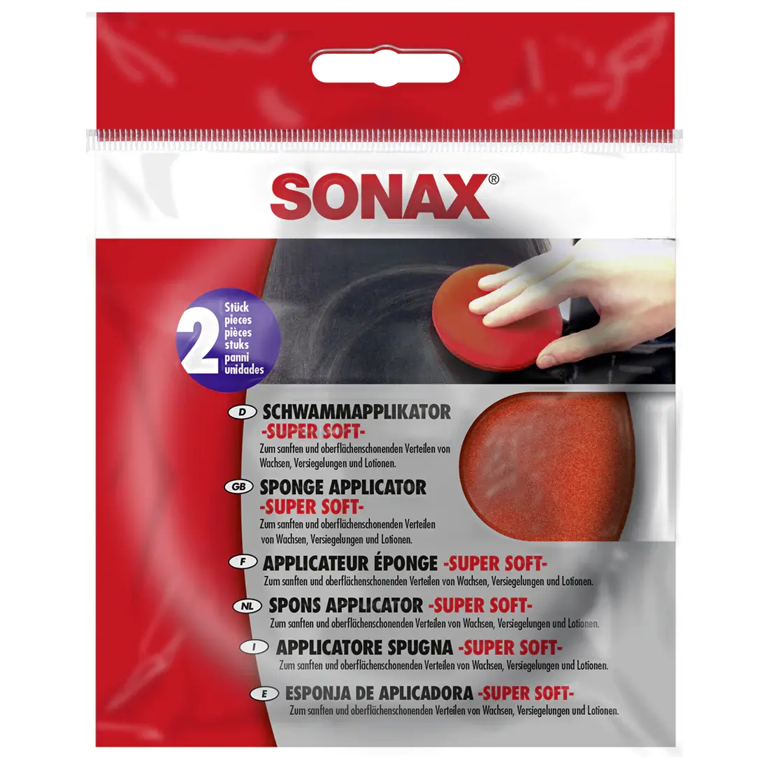 Sonax Sponge Applicator - Super Soft - 2Pcs Round 1