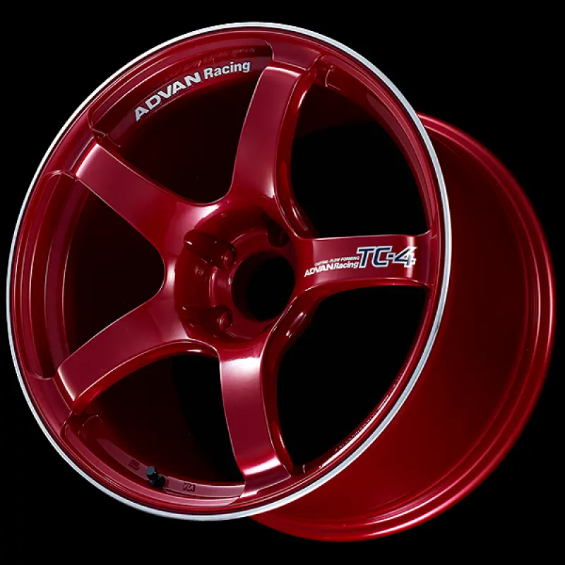 Advan Tc4 18X10.5 +15Mm  5X114.3 Racing Candy Red And Ring Wheel 1