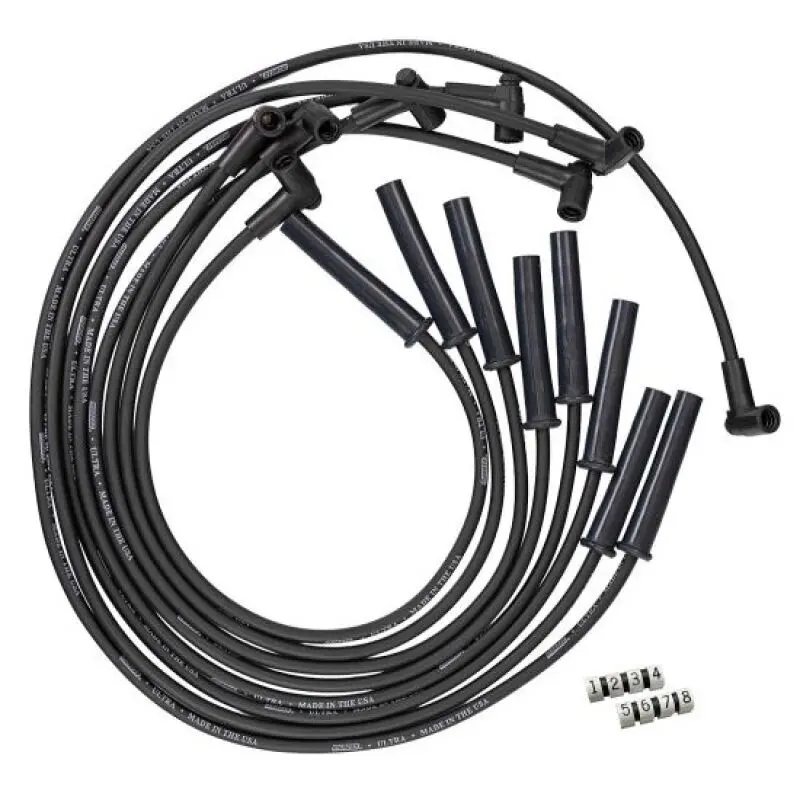 Moroso Gm Bbc 366-454 Hei-Style W/Coil In Cap Ultra 350 8Mm Multi-Angle Spark Plug Wire Set - Black 1