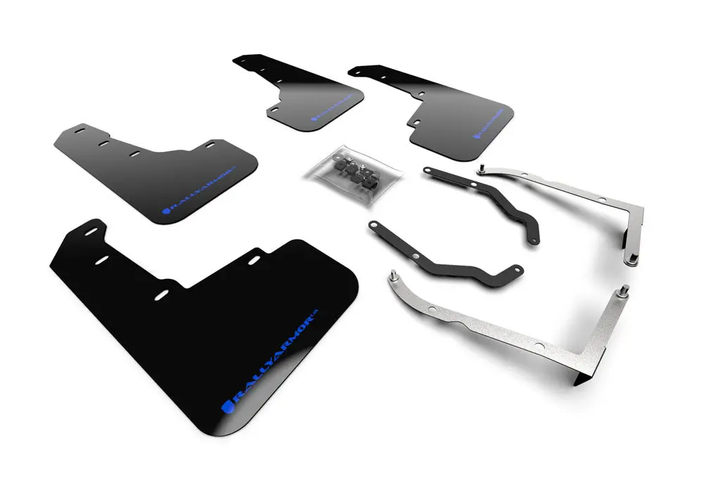 Rally Armor ''Ur'' Mud Flaps - Black With Blue Lettering - 18-23 Crosstrek 1