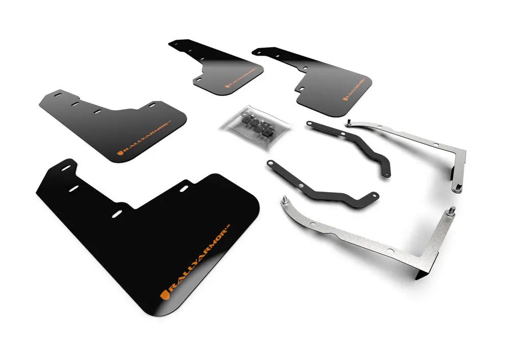 Rally Armor ''Ur'' Mud Flaps - Black With Orange Lettering - 18-23 Crosstrek 1