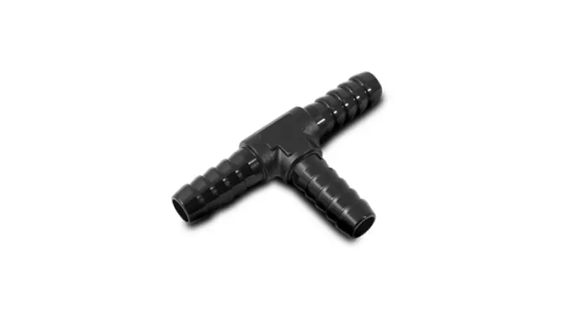 Vibrant 1/4In Barbed Tee Adapter- Black Anodized 1