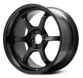 Advan R6 18X9.5 +45 5X114.3 Racing Titanium Black Wheel 1