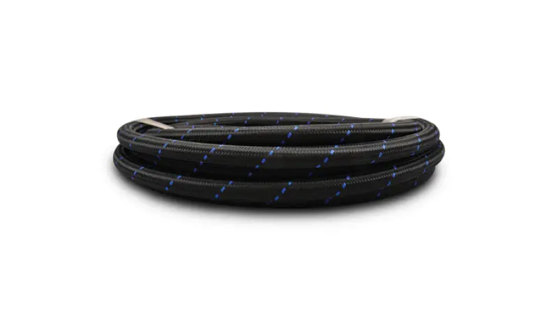 Vibrant -6 An Two-Tone Black/Blue Nylon Braided Flex Hose (5 Foot Roll) 2