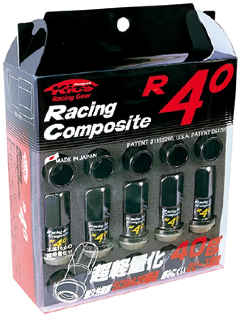 Project Kics 12X1.25 R40 Lug Nuts -  Black - 20 - No Locks 1