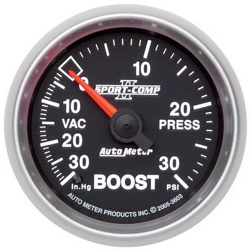 Autometer Sport-Comp Ii 52Mm 30 Psi Mechanical Boost Vacumm Gauge 1