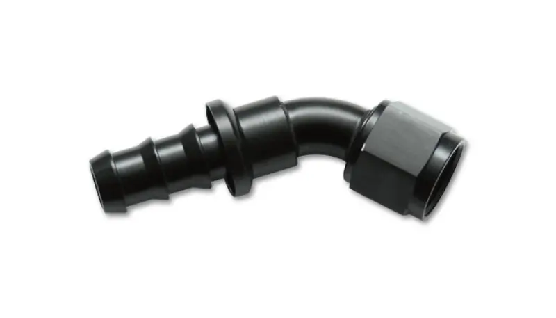 Vibrant -4An Push-On 45 Deg Hose End Fitting - Aluminum 1