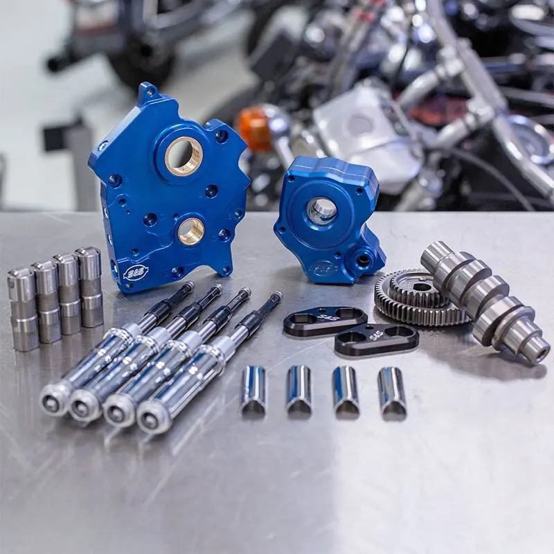S&S Cycle 2017+ M8 Models Gear Drive 465G Cam Chest Kit W/ Chrm Pushrod Tubes - Wc - Incl. Vvt 1