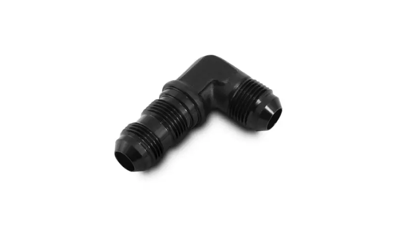 Vibrant -10An Bulkhead Adapter 90 Degree Elbow Fitting - Anodized Black Only 1